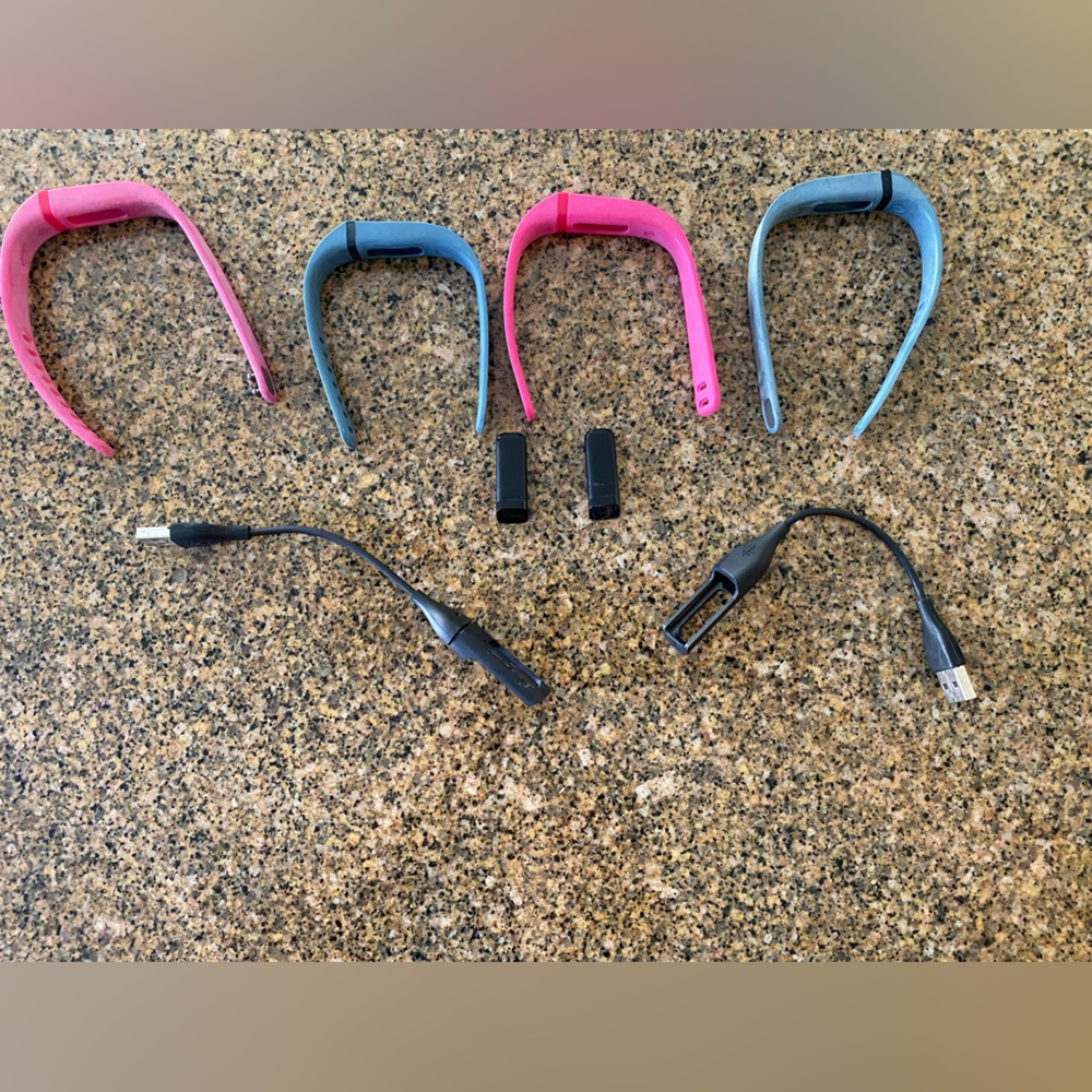 Colorful Fitness Tracker Bands and Chargers
